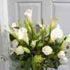 Calla-Lilies, Roses,  Lilies,  Hydrangea,  Eucalyptus, Assorted Fancy Greens