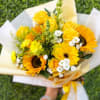 The Golden Sunshine Bouquet a beautiful yellow bouquet of Sunflowers, Geberas Daisies