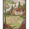 Woven Afghan measures approximately 50in x 60in and displays the text of