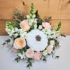 Soft, serene, and effortlessly elegant, our Blush Pumpkin Elegance arrangement is the