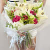 Fresh hand-tied Bouquet.features beautiful flowers that are each hanpickd with the client