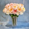20 Stems Premium Garden Rose in designer vase. 
