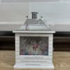 A mixed color chapel style lantern.

Text Reads: &quot;When you see a cardinal