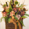 A permanent piece designed for a front door or inside a home.