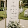 Custom Fabric Wedding Welcome Sign, Linen Ceremony Banner, Modern Boho Wedding Decor