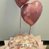 standard ramo buchon. with 50 roses, personalized ribbon, diamonds card message.