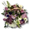 Bright White &amp; Lavender Arrangement, Lavender Roses, Snapdragons, Hydrangea, Lilies Asiatic, Alstroemerias