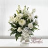 A graceful and timeless display of purity and comfort. This arrangement features
