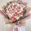 50 Rose Korean style Bouquet 
(Glass vase is included) 