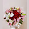 Elegant and vibrant bouquet, composed of red roses that symbolize love and