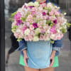 Beautiful mixed flowers in our signature blue velvet box. 