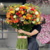 Standing bouquet with the mix of flowers 