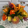 Roses,  Hydrangea, Calla-Liliy, Hypericum,  Seasonal Flowers, Fancy Greens

