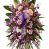 Roses, Stock, Hydrangea with greenery, Funeral spray