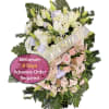 The Double Color Standing Spray is an elegant display of sweet serenity.