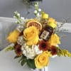 send this adorable flower arrangement with real honey and pollen for this