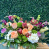  The Fresh Fusion Arrangement 
Brimming with berry, coral, green, and white