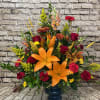 This radiant spray brings warmth and comfort to a funeral or memorial
