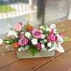 - 8 Purple Roses
- 5 Mini White Carnations
- 4 Pink Tulips
- Halloween
