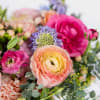 Oh so pretty! Dreamy pastel premium seasonal florals arranged in modern footed