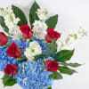 RED, WHITE &amp; BLUE FLOWERS WITH RED ROSES

Lush, fresh and beautiful. A