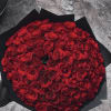 100 Red Roses Wrapped in Black Paper
