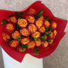 Ignite the senses with Firelight Kiss, a striking bouquet of fiery bi-color