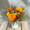 A cheerful petite arrangement featuring fall&#039;s best.

Standard size measures approximately 8&quot; x