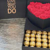 16 long lasting preserved roses and 36 Ferrero Rocher chocolates in a