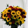 A vibrant and cheerful floral arrangement that celebrates the beauty of the