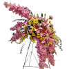 This serene easel spray resembles the wings of an angel. The soft