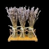 A trio of dried lavender bundles in a keepsake container of wood