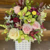 PASTEL FLORAL ART OF ROSES, ORCHIDS, SNAPDRAGONS, ACCENT FLORALS AND FLOWING GREENS