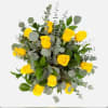 1 Dozen Yellow Roses Bouquet, paper wrap. (no vase)