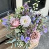 Shades of purple flowers with plenty of texture and a wildflower feel.