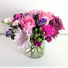 This bouquet is bursting with lots of juicy blooms, like hot pink