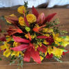 This arrangement is on fire!  The bold reds and bright yellows