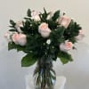 One dozen pink roses with monte casino.