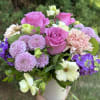 Lavender Breeze. A refined arrangement in soothing tones of lavender, blush, and