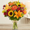 Inspired by the colorful charm of the European countryside,  autumn bouquet