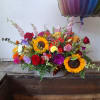 Beautiful assorted &quot;celebration&quot; colors flowers/ roses, alstroemeria, carnations, daisies, lisiantus, sunflowers and