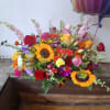 Beautiful assorted &quot;celebration&quot; colors flowers/ roses, alstroemeria, carnations, daisies, lisiantus, sunflowers and