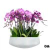 A high quality Eighteen pink orchids arrangement with a vase 20&quot; D