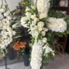 Cross for funeral in white color, Corona para funeral en forma de