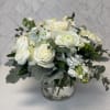 White Sensation- a timeless arrangement in a clear vase (available in 56
