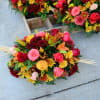 A mix of all favorite flowers like roses, lilies, carnations, daisy, chrysanthemums