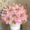 100 Premium Blush Pink and Gold Roses
