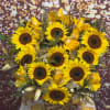 12 sunflower 12 roses yellow rusco 