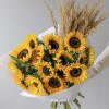 Sunflowers bouquet with pampas 