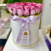 Round Box Roses Bouquet: Think different! Hand picked roses artistically placed in